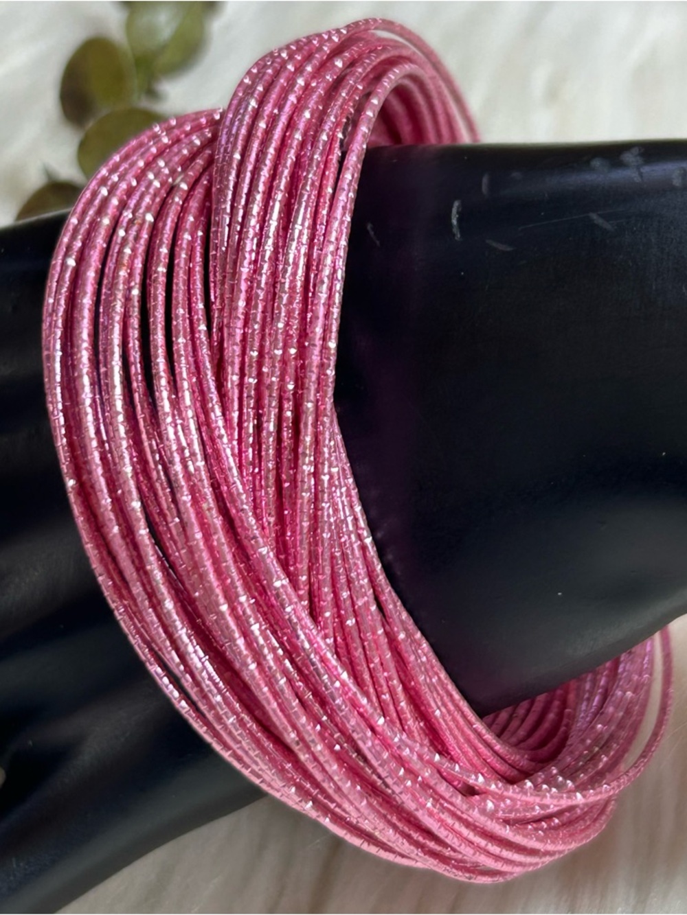 Pink statement Bangle bracelet - Picture 2 of 7
